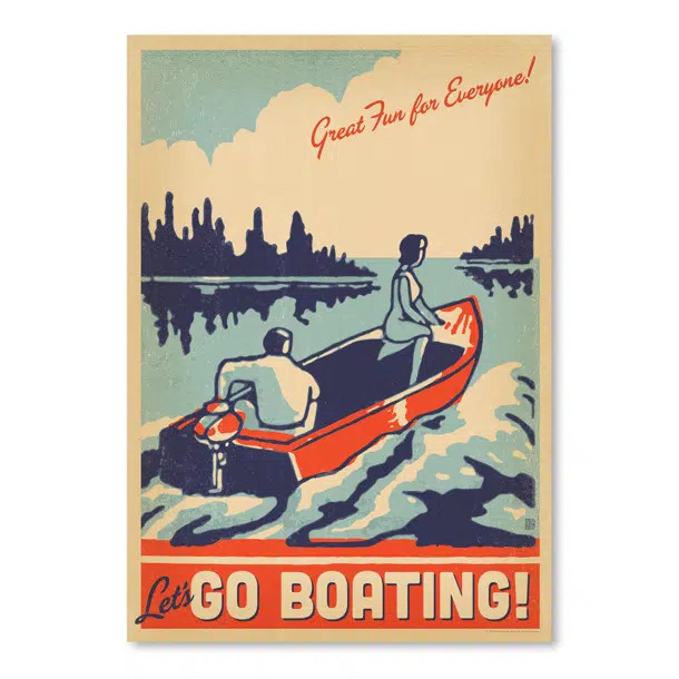 Retro Vintage Wall Art - Lake Go Boating by Anderson Design Group | Wayfair North America