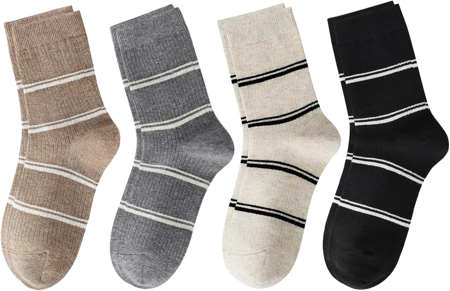 Retro Style Colorful Striped Socks, Vintage Fun Fashion Cute Athletic Aesthetic Cotton Crew Socks... | Amazon (US)