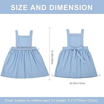 Surblue Kids Retro Aprons Pinafore Apron for Girls Boys Cotton Linen Aprons for Children | Amazon (US)