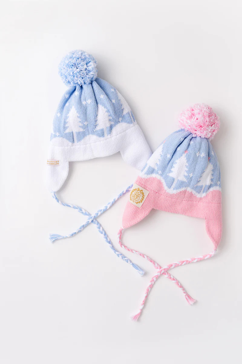 Parrish Pom Pom Hat - Beale Street Blue and Hamptons Hot Pink with Tre | The Beaufort Bonnet Company