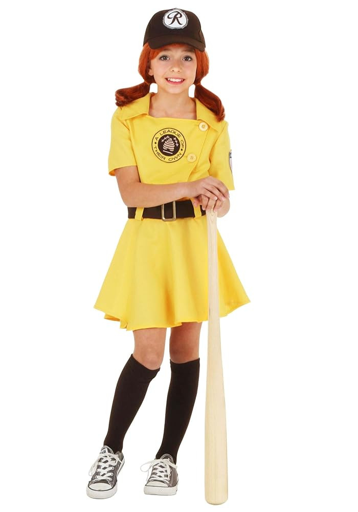 Girls A League of Their Own Halloween Costume | Kids Baseball Outfit with Dress, Cap, Belt, and S... | Amazon (US)