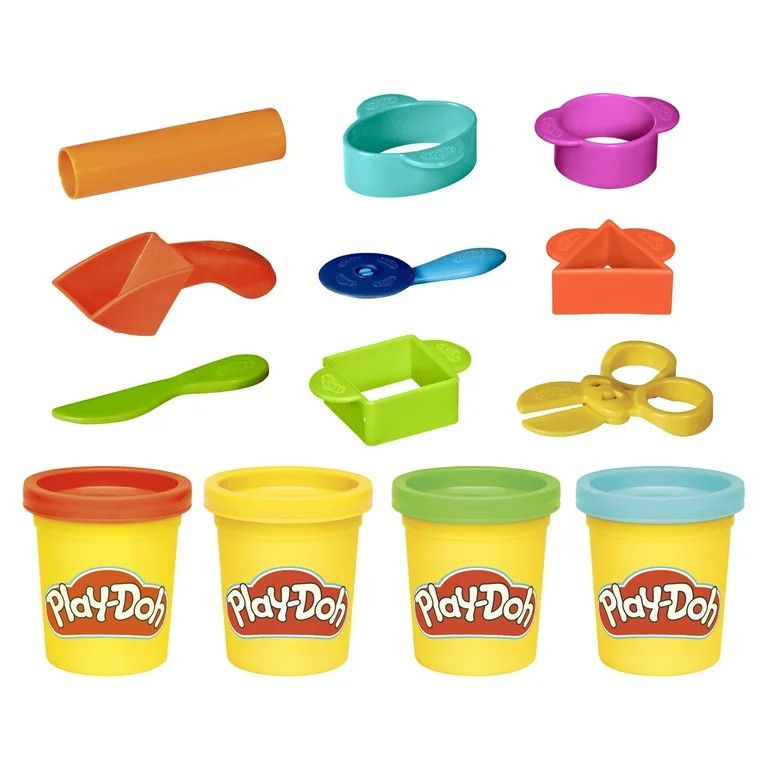 Play-Doh Starter Playset with 4 Modeling Compound Colors & 9 Accessories, Preschool Toys, Ages 3+ | Walmart (US)