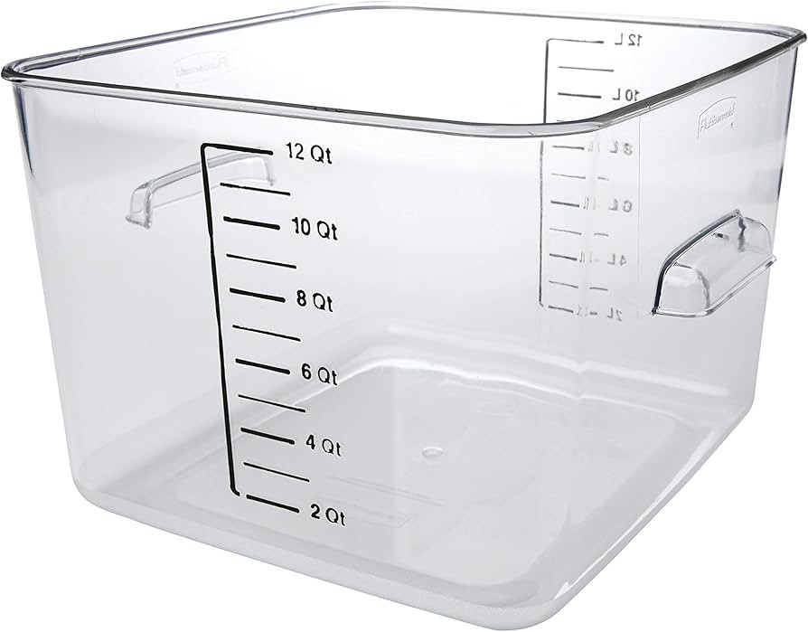 Rubbermaid Commercial Products, Space Saving Square Food Storage Container, 12 Quart, Clear, for ... | Amazon (US)