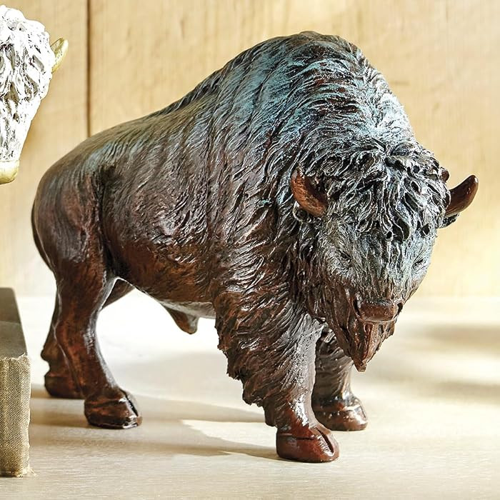 BLACK FOREST DECOR Turquoise Mirage Buffalo Sculpture, Polyresin, 8 4/5" W x 3 9/10" D x 6 3/5" H | Amazon (US)