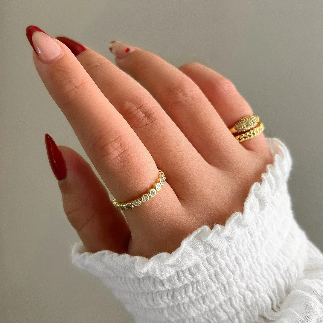 18K Gold Wedding Bands Women Gold Rings for Women Eternity Ring Eternity Band Wedding Band Stacki... | Etsy (US)