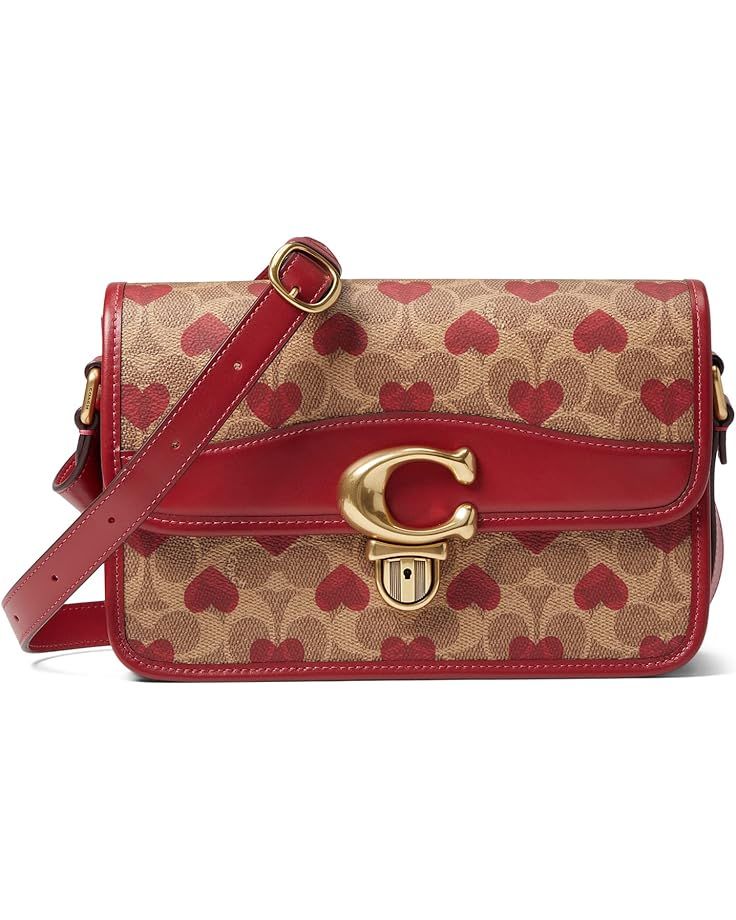 COACH Coated Canvas Signature with Heart Print Studio Shoulder Bag | Zappos