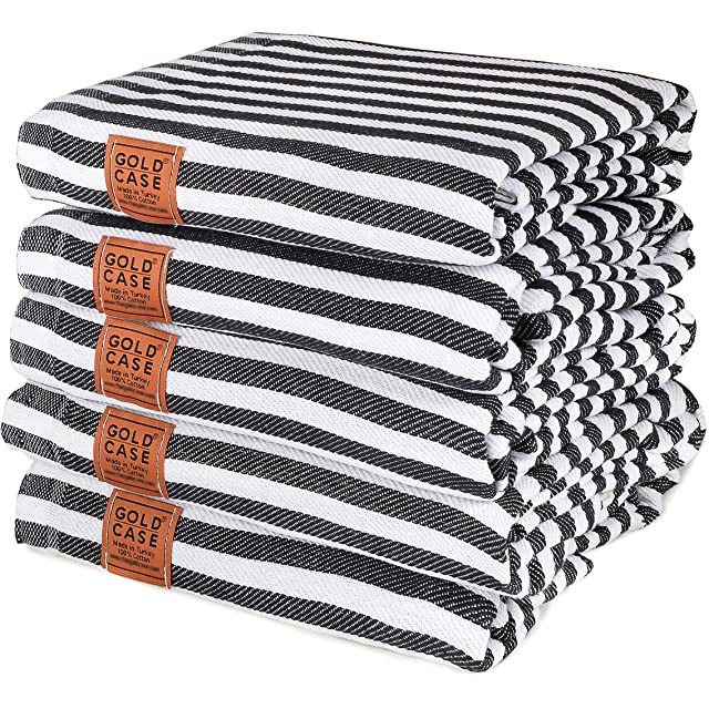 Amazon.com: Bersuse 100% Cotton Malibu Turkish Towel - 37x70 Inches, Black : Home & Kitchen | Amazon (US)