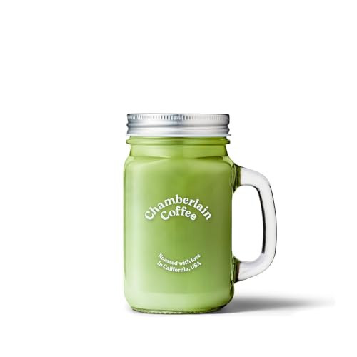 Chamberlain Coffee Cold Brew Mason Jar - 16 Oz Square Jar Drinking Glass with Handle - Cold Brew, Iced Coffee & Matcha Mug | Amazon (US)