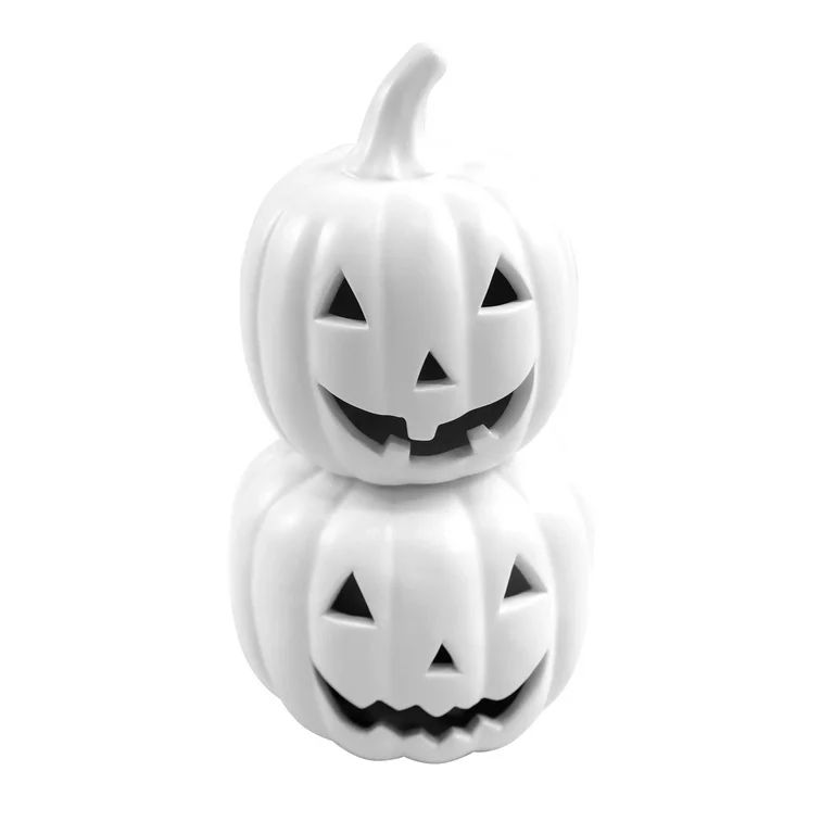 Halloween Black and White Ceramic Pumpkin Decoration, 11 in, by Way To Celebrate | Walmart (US)