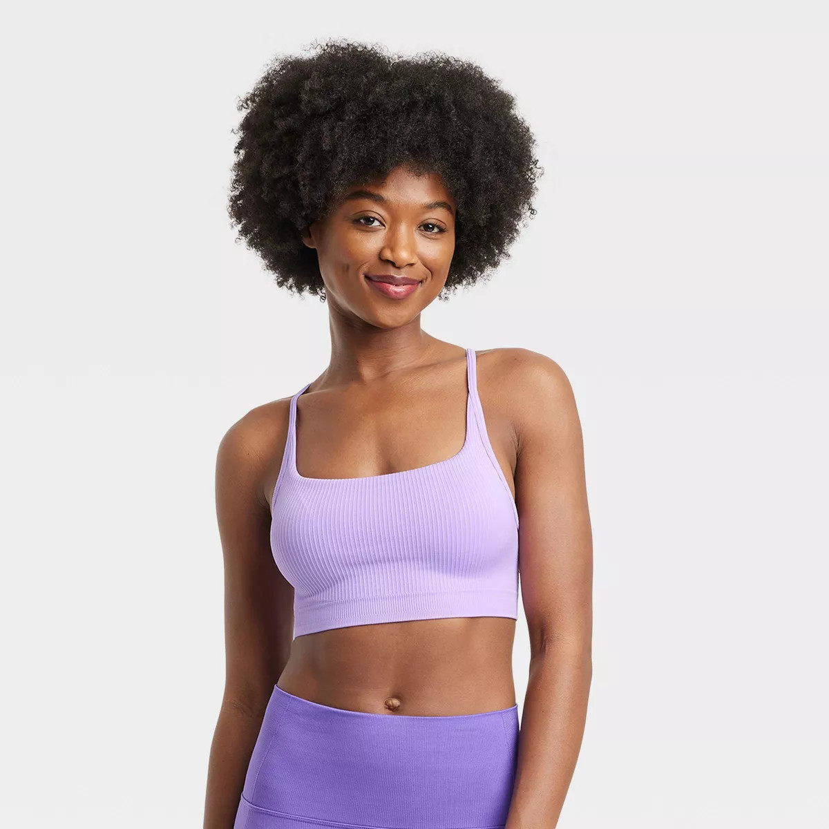 Women's Seamless Light Support Rib Sports Bra - All In Motion™ | Target