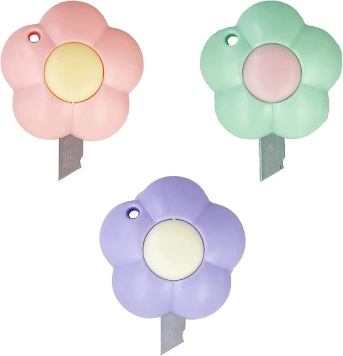 YuanYouTong Mini Retractable Utility Knife Box Cutter, 3 Pcs Small Cute Box Opener Tool, Letter O... | Amazon (US)