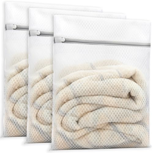 PrettyCare 3 Medium (12 x 16 in) Mesh Laundry Bags for Delicates, Durable Honeycomb Wash Bags with Premium Zippers - Laundry Essentials Mesh Bags for Lingerie, Bras, Socks, Sweater, Travel & Organize | Amazon (US)