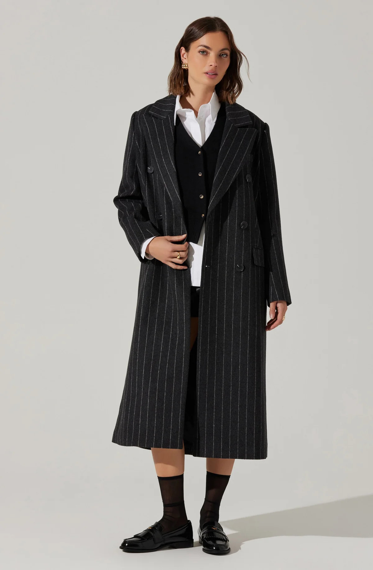 Morana Pinstripe Tailored Coat | ASTR The Label (US)