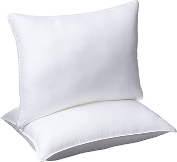 Amazon Basics Down Alternative Pillows, Soft Density For Stomach and Back Sleepers, Standard, Pac... | Amazon (US)