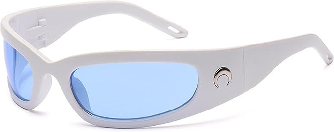 PEGH Wrap Round Sunglasses Y2K Trendy, Fashion Black Sport Shades Moon Décor… | Amazon (CA)