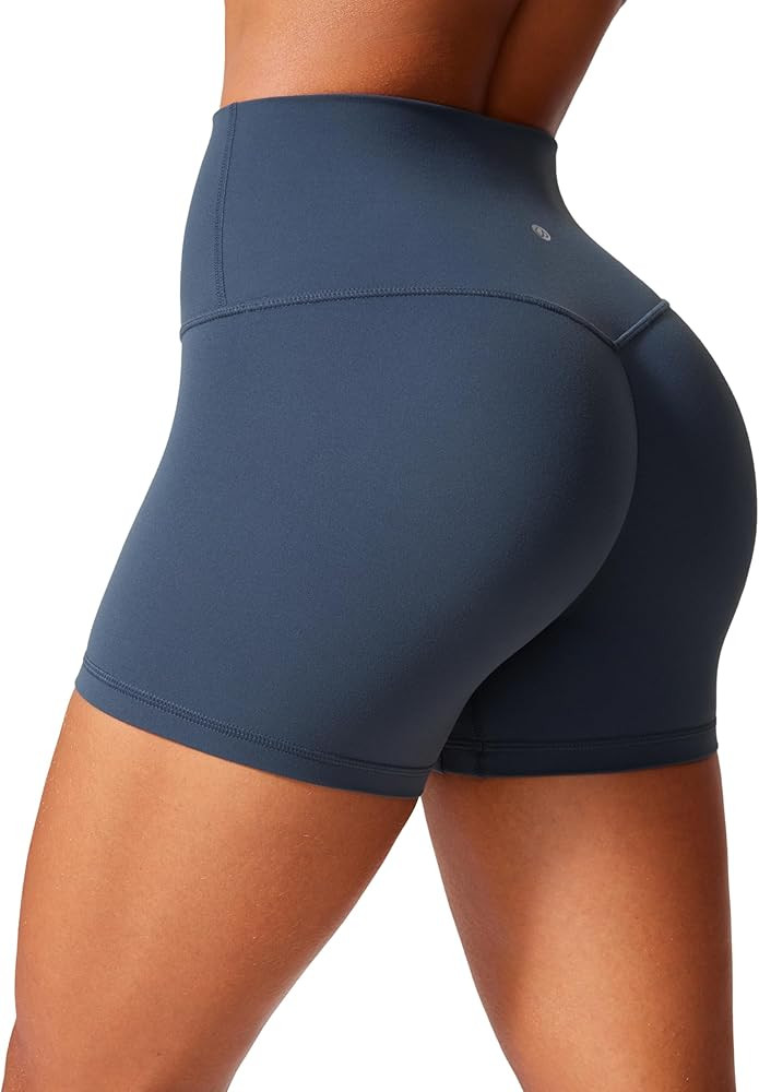 CRZ YOGA Secretsculpt Womens Butterlift High Waist Scrunch Butt Biker Shorts 4 Inches - No Front ... | Amazon (US)