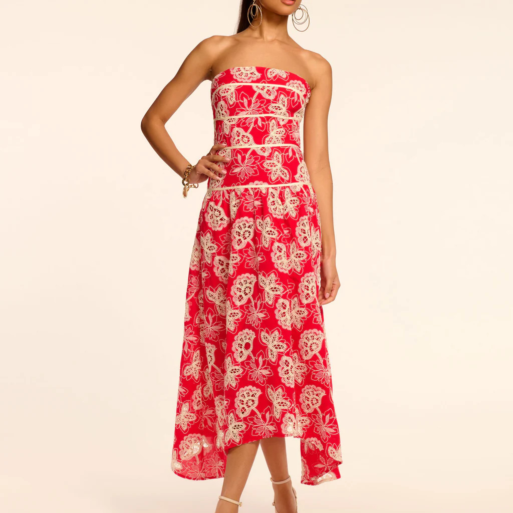 Blanca Strapless Embroidered Maxi Dress | Ramy Brook