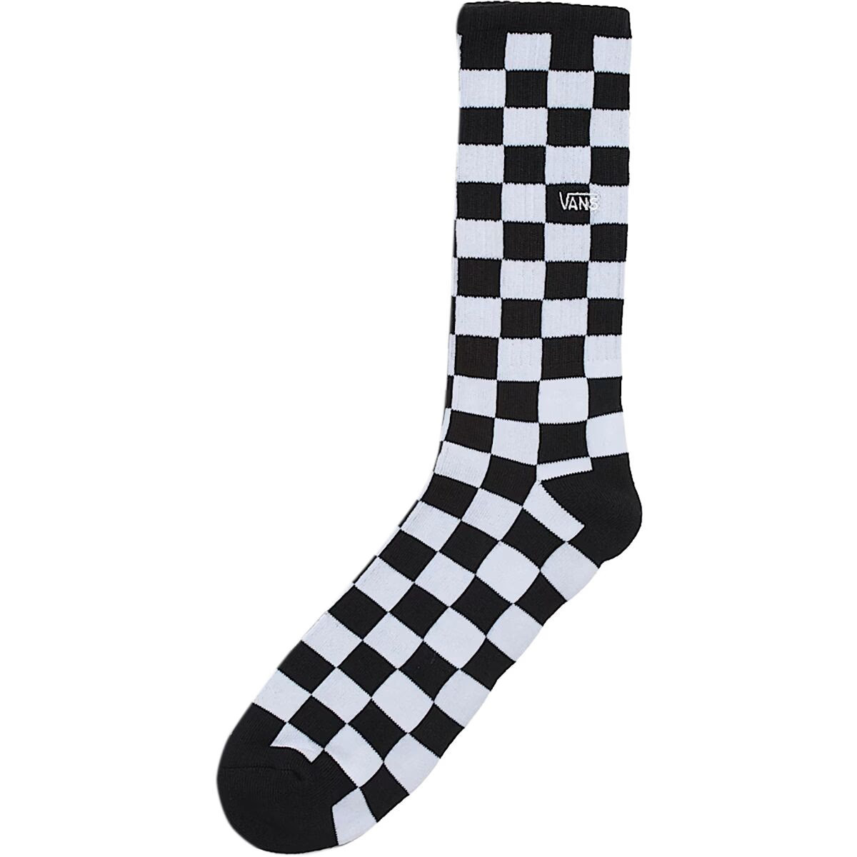 Vans Checkerboard Crew Sock - Men's Black/White, S | Backcountry