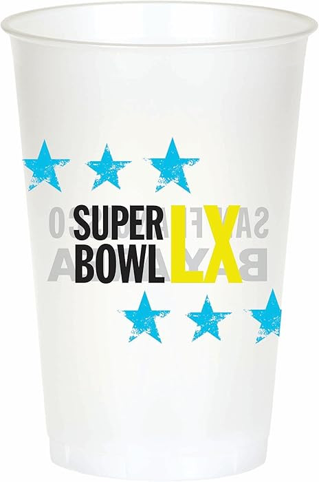 Trendware NFL Super Bowl LX 2026 Football Multicolored 20 oz Disposable Plastic Cups, 24 ct. | Amazon (US)