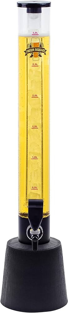 BeerSquad Beer Tower - 3L 100 oz. Clear Beverage Tower Dispenser with Included Ice Tube, Easy Cle... | Amazon (US)