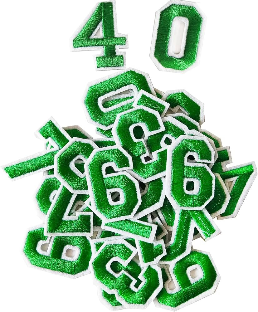 40PCS Iron on Numbers Patches, Embroidered Patches Numbers 0-9 Applique for Clothes, Dress, Hat, ... | Amazon (US)