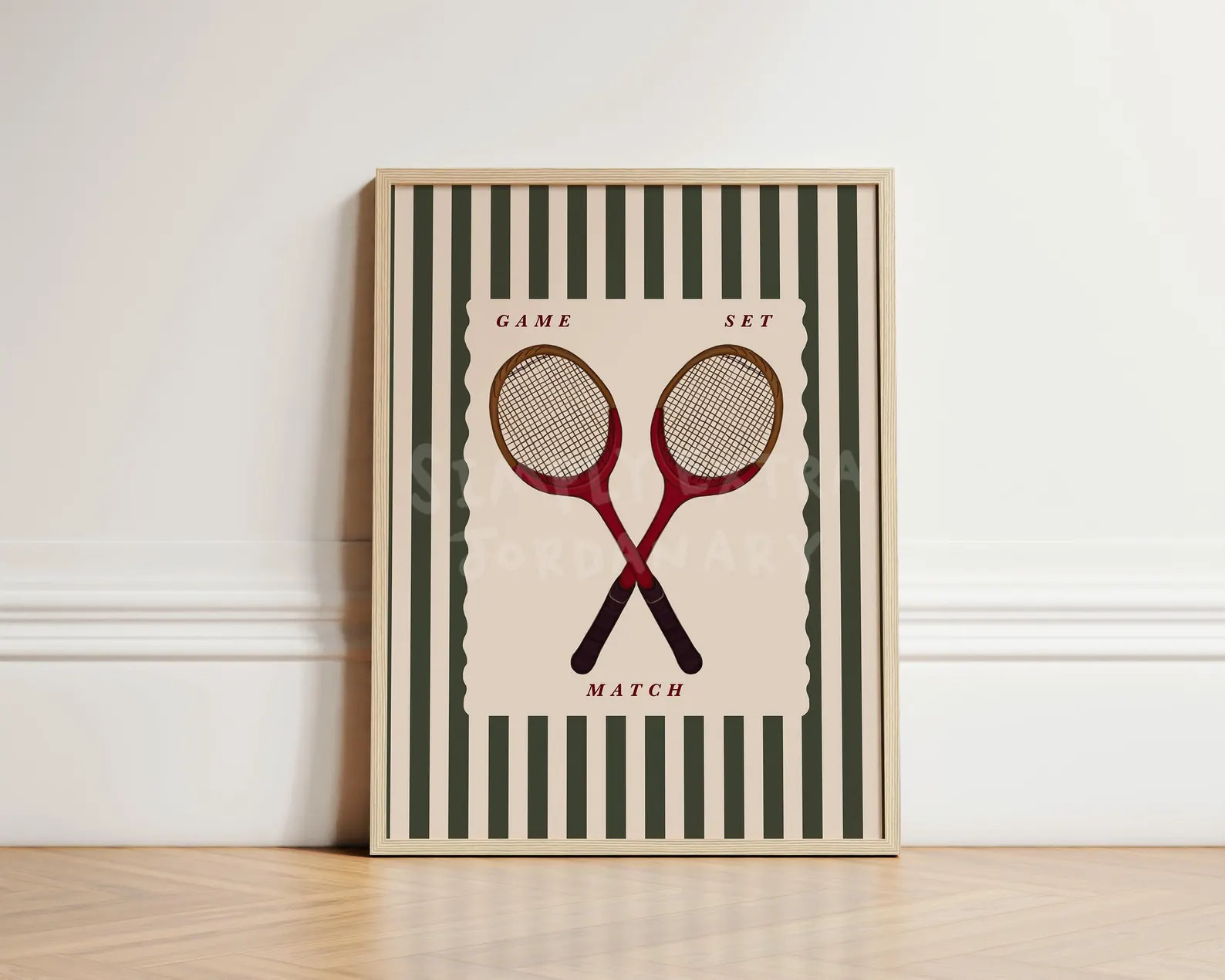 Vintage Tennis Print, Retro Tennis Racket Print, Kids Bedroom Sport Print, Tennis Wall Art, Boy's... | Etsy (Global)