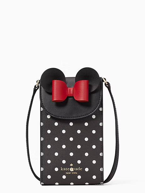 Kate Spade Disney X Kate Spade New York Minnie Mouse North South Flap Phone Crossbody, Black Multi | Kate Spade Outlet