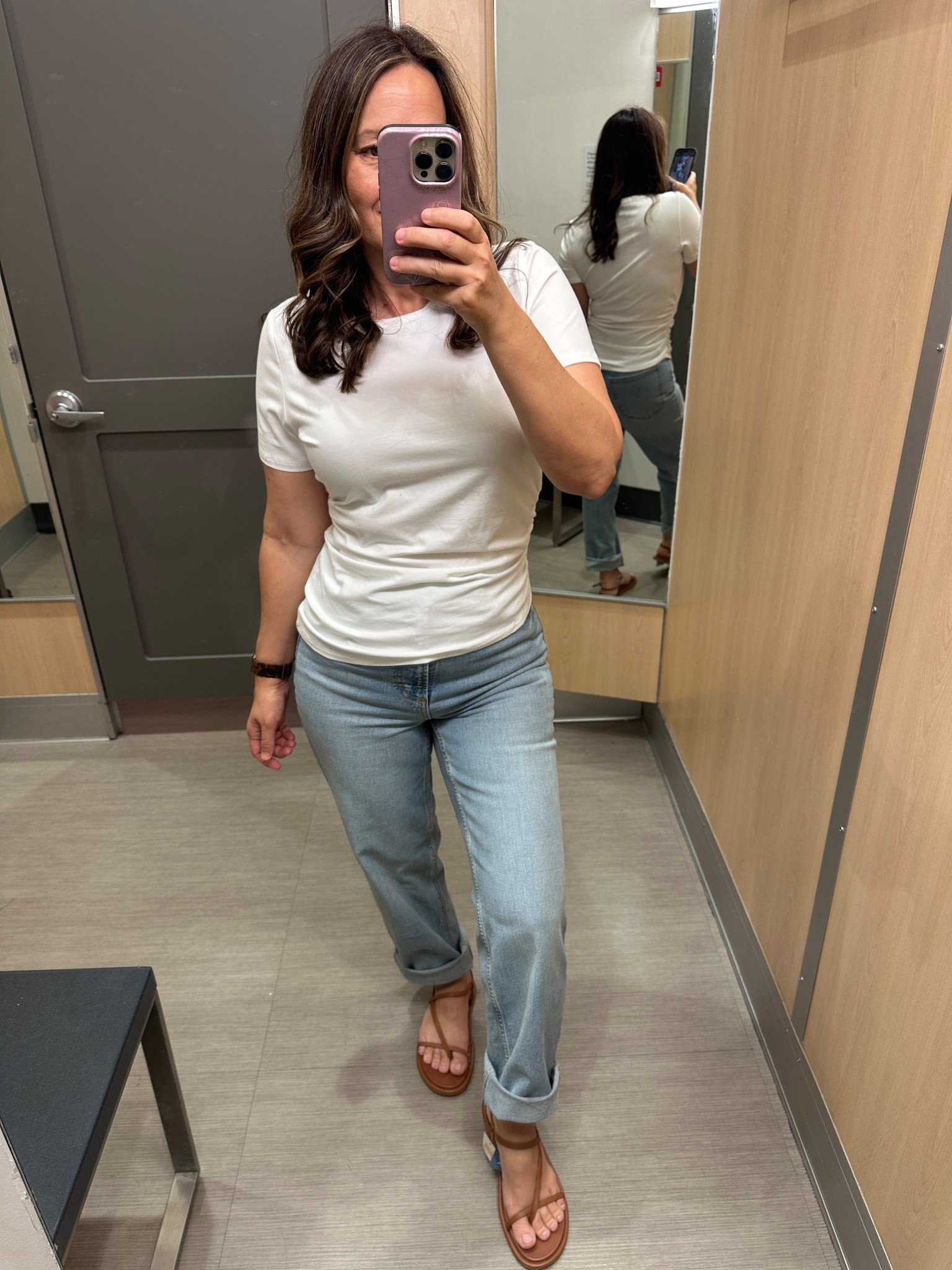 Make it basic but cute! I will always love the look of denim and a white tee. This one is tucked on one side, and I love the shape it gives. 

Jeans: size 4
Tee: size medium 

5’4, 143 pounds 

Spring outfits 2026, simple style, casual style, jeans and a tee. 

#LTKOver40 #LTKSeasonal #LTKmomlife