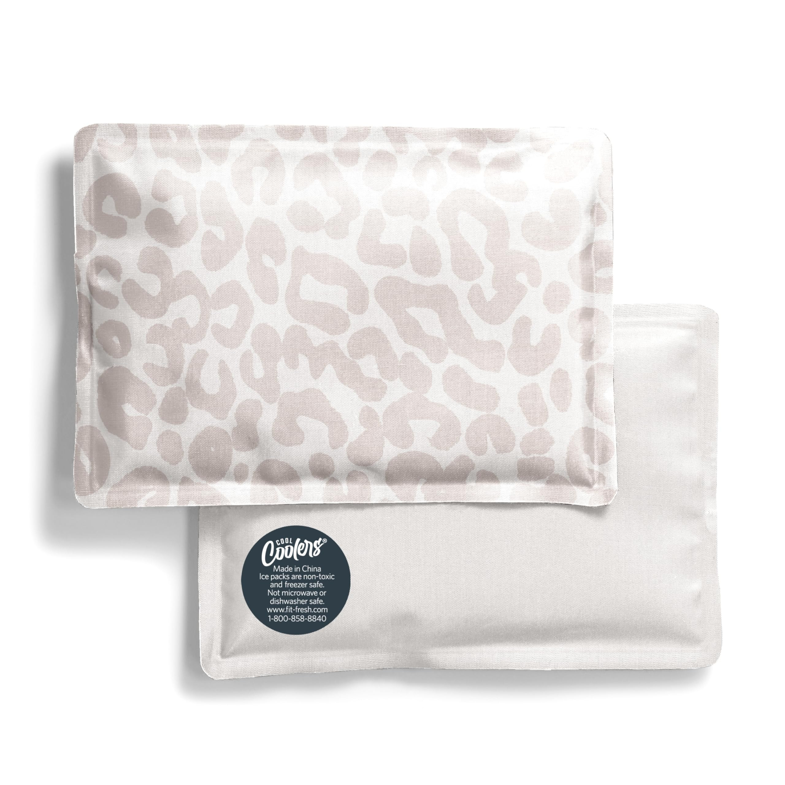 Fit & Fresh Cool Coolers 2 Pack Soft Ice for Lunch Bags, Flexible Stretch Nylon, Durable, Reusable Lunch Box Ice Packs, Soft Ice, Reusable Freezer Packs, Lunch Ice, Easy to Clean, Ivory Feline | Amazon (US)