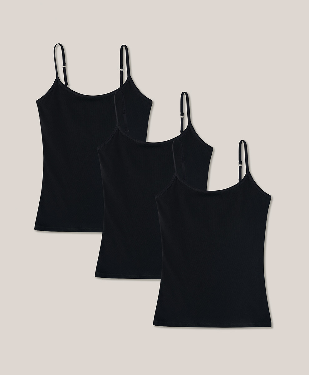 Women's Black Everyday Shelf Bra Camisole 3-Pack 2XL | Pact Apparel