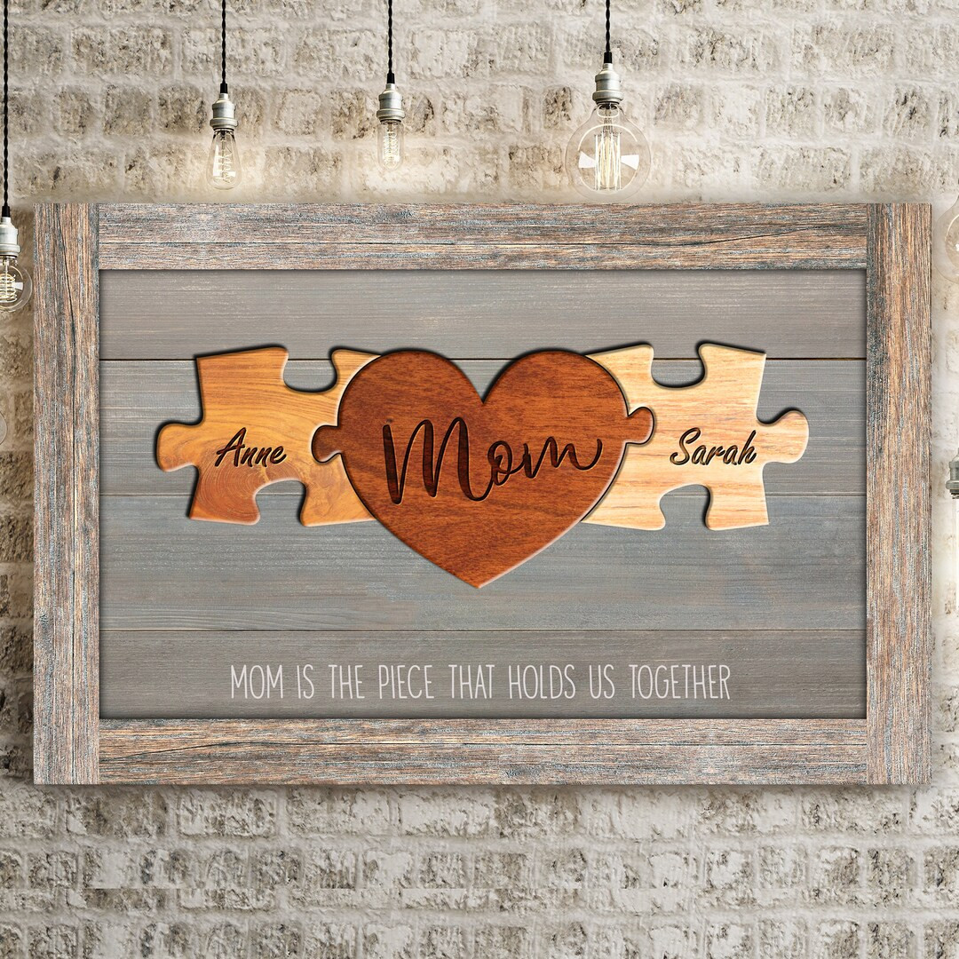 Perfect Mothers Day Gifts Personalized Puzzle Mom Canvas Mom Is The Piece That Holds Us Together,... | Etsy (US)