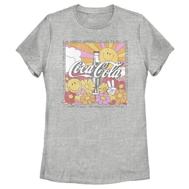 Women's Coca Cola Unity Square Lyrics Logo T-Shirt | Target