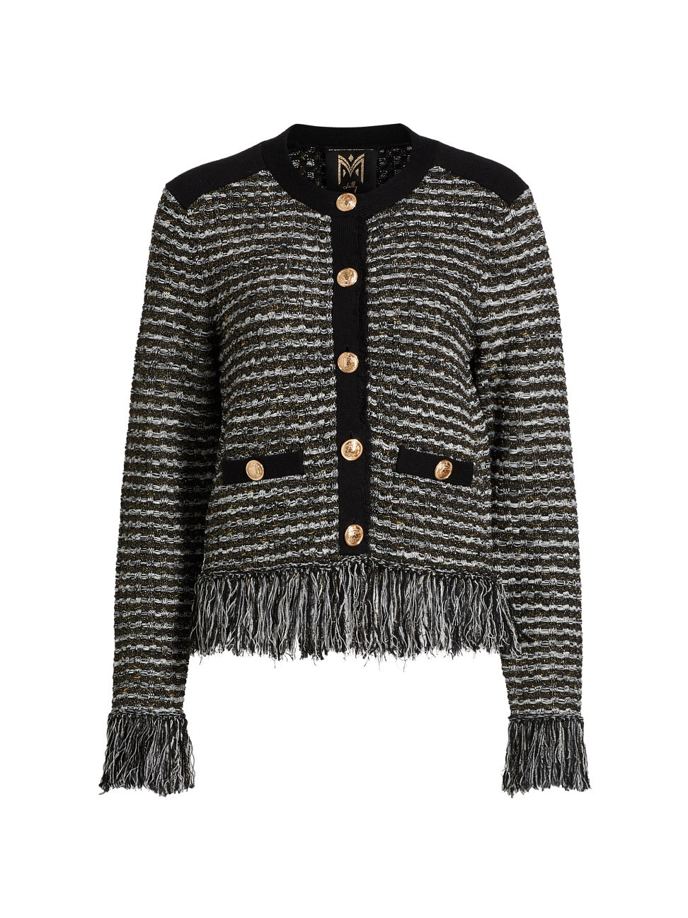 Women's Fringe Tweed Jacket - Black Gold Multi - Size Medium | Saks Fifth Avenue