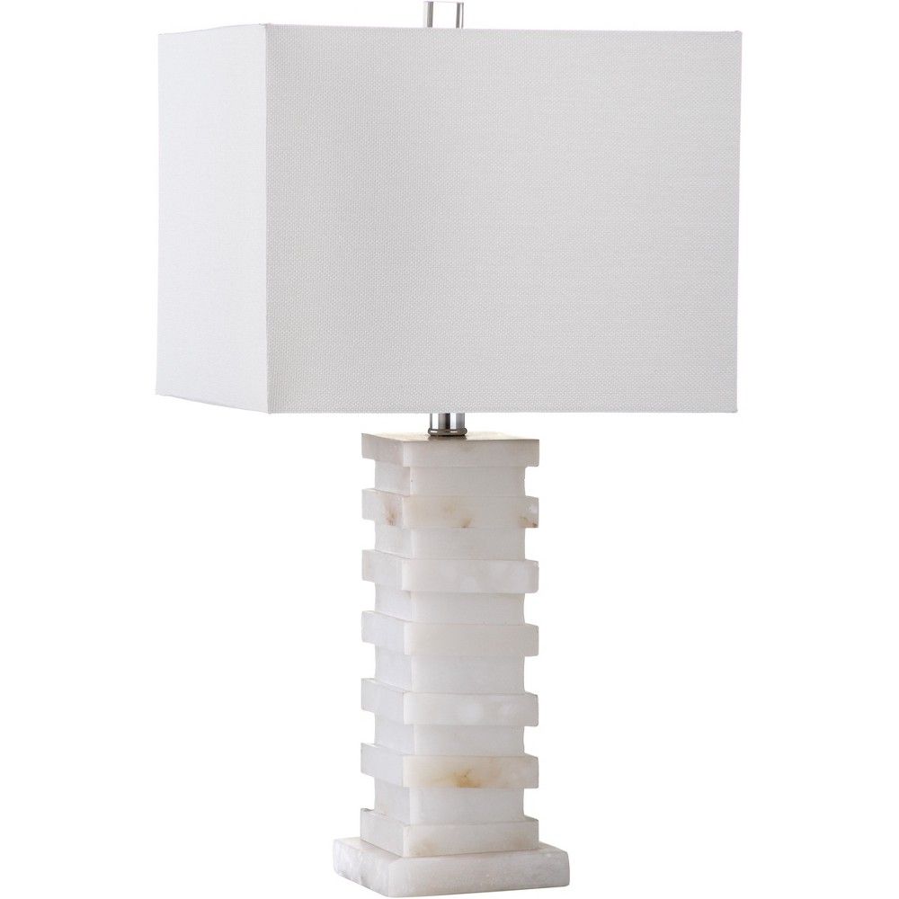 24.5"" Cinder Table Lamp White Alabaster (Includes CFL Light Bulb) - Safavieh | Target