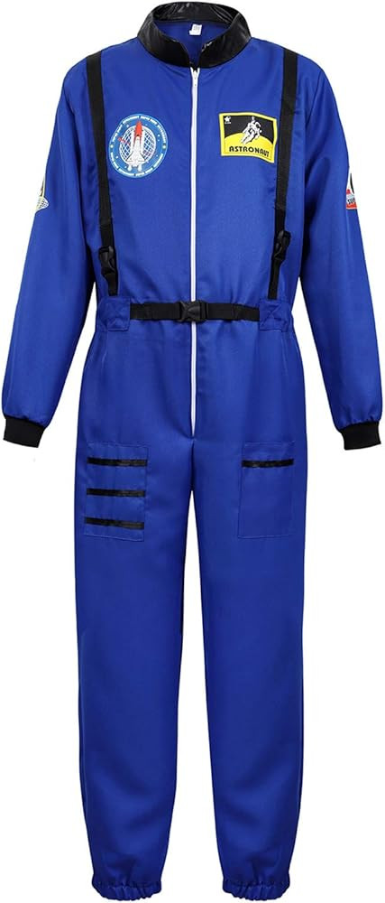 Men's Adult Astronaut Spaceman Costume Coverall Pilot Air Force Flight Jumpsuit Dress Up Party | Amazon (US)