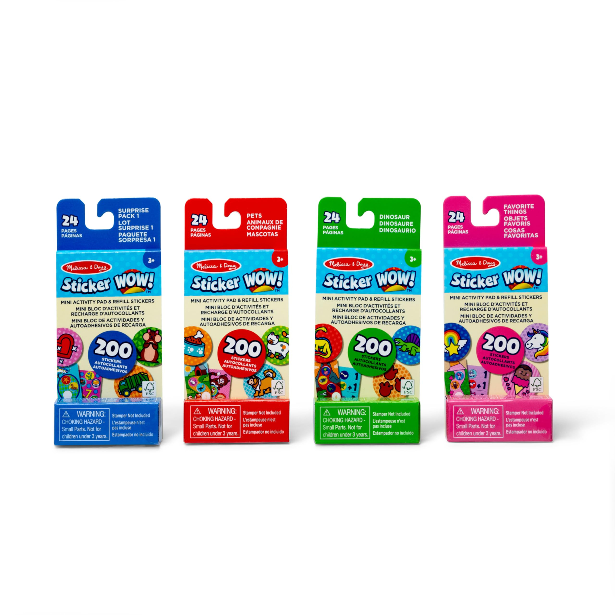 Melissa & Doug Sticker Wow!™ Mini Activity Pad and Refill Stickers 4-Pack (Dinosaur, Pets, Favo... | Amazon (US)