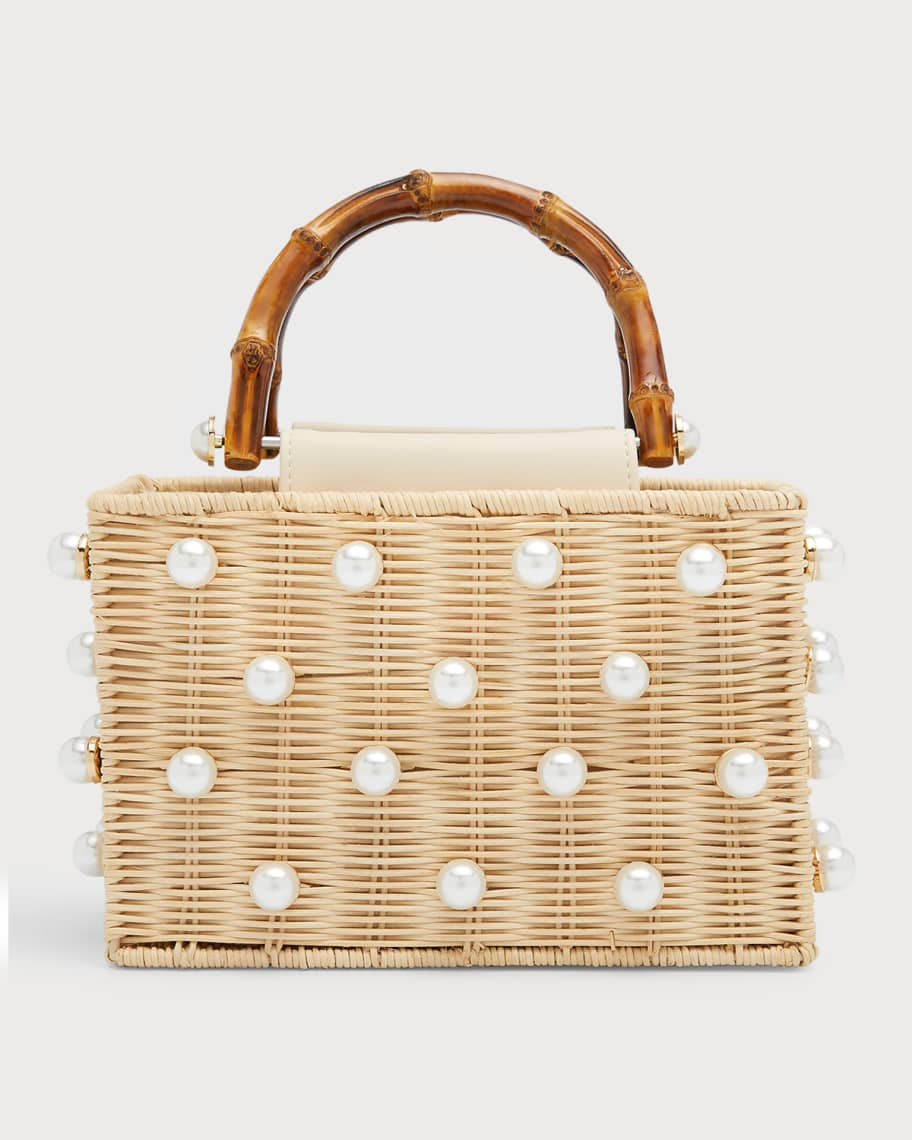 BTB Los Angeles Chloe Pearl Beaded Top-Handle Box Bag | Neiman Marcus