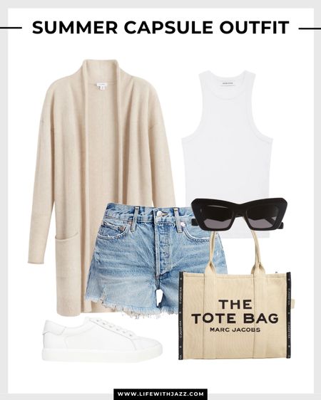 Casual summer capsule outfit ☀️

Long cardigan / neutrals / white tank / denim shorts / white sneakers / sunglasses / canvas tote / summer style / smart casual / Madewell / agolde / Sam Edelman / Loewe  / Marc jacobs 



#LTKSeasonal #LTKStyleTip
