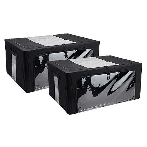 Improvements Collapsible XL Storage Bins - Set of 2 - Black | HSN