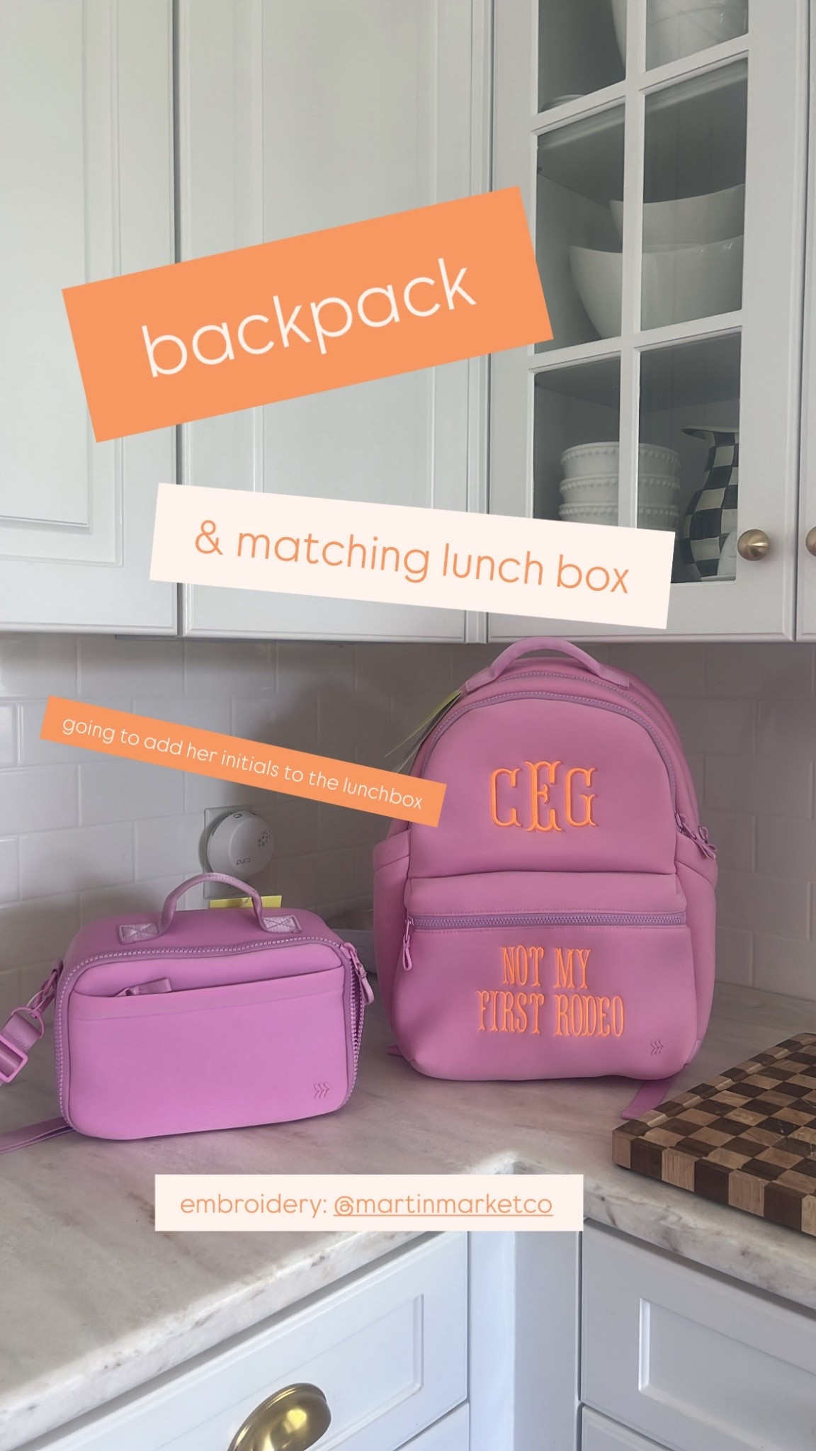back to school | backpack | lunchbox | embroidery | initials | target | bts 