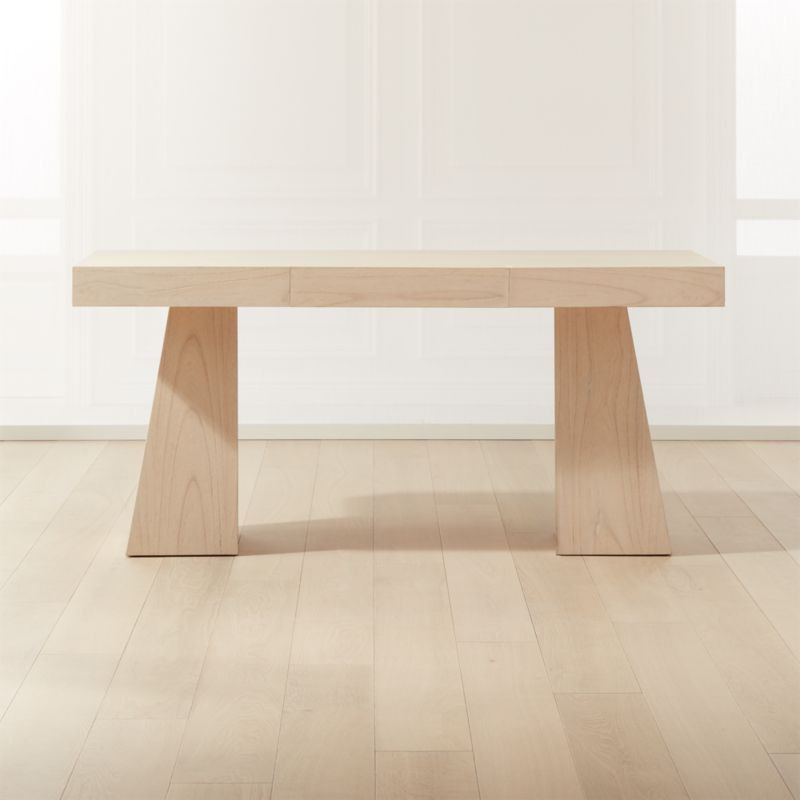 Ridge Modern Bleached Oak Desk with Drawer + Reviews | CB2 | CB2