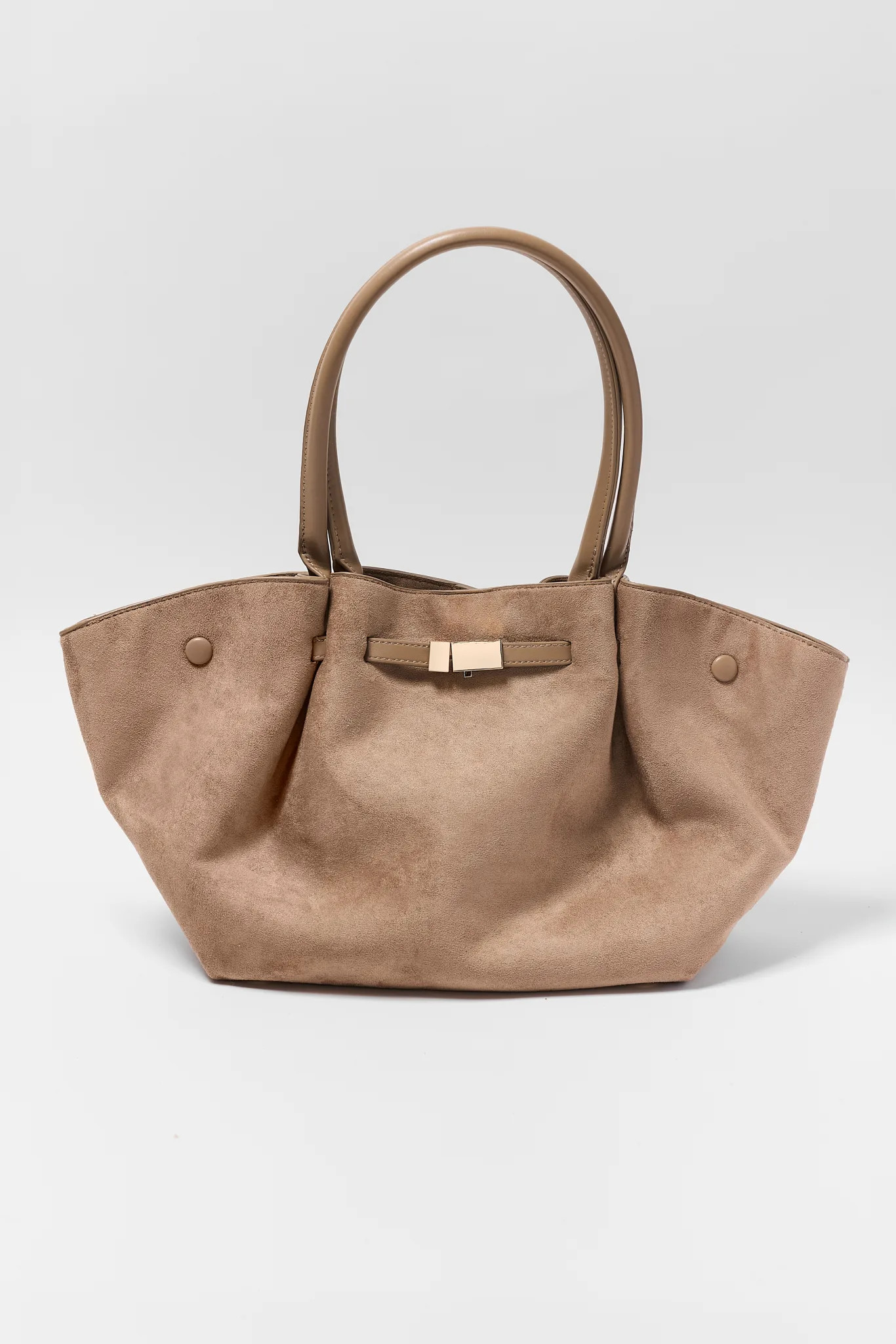 Taupe Faux Suede Bag | Avara
