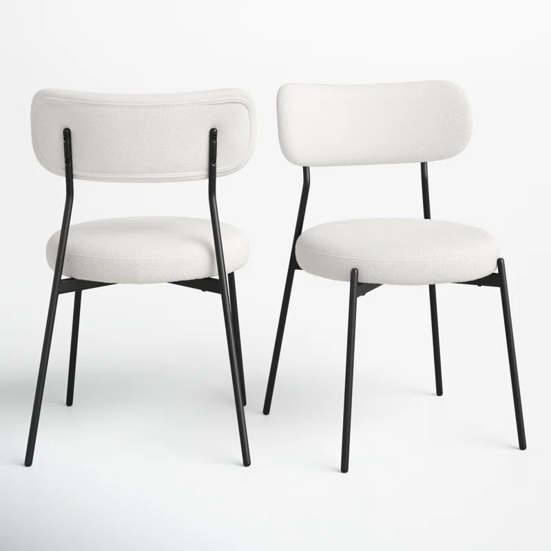 Brayam Boucle Metal Solid Back Side Chair (Set of 2) | Wayfair North America