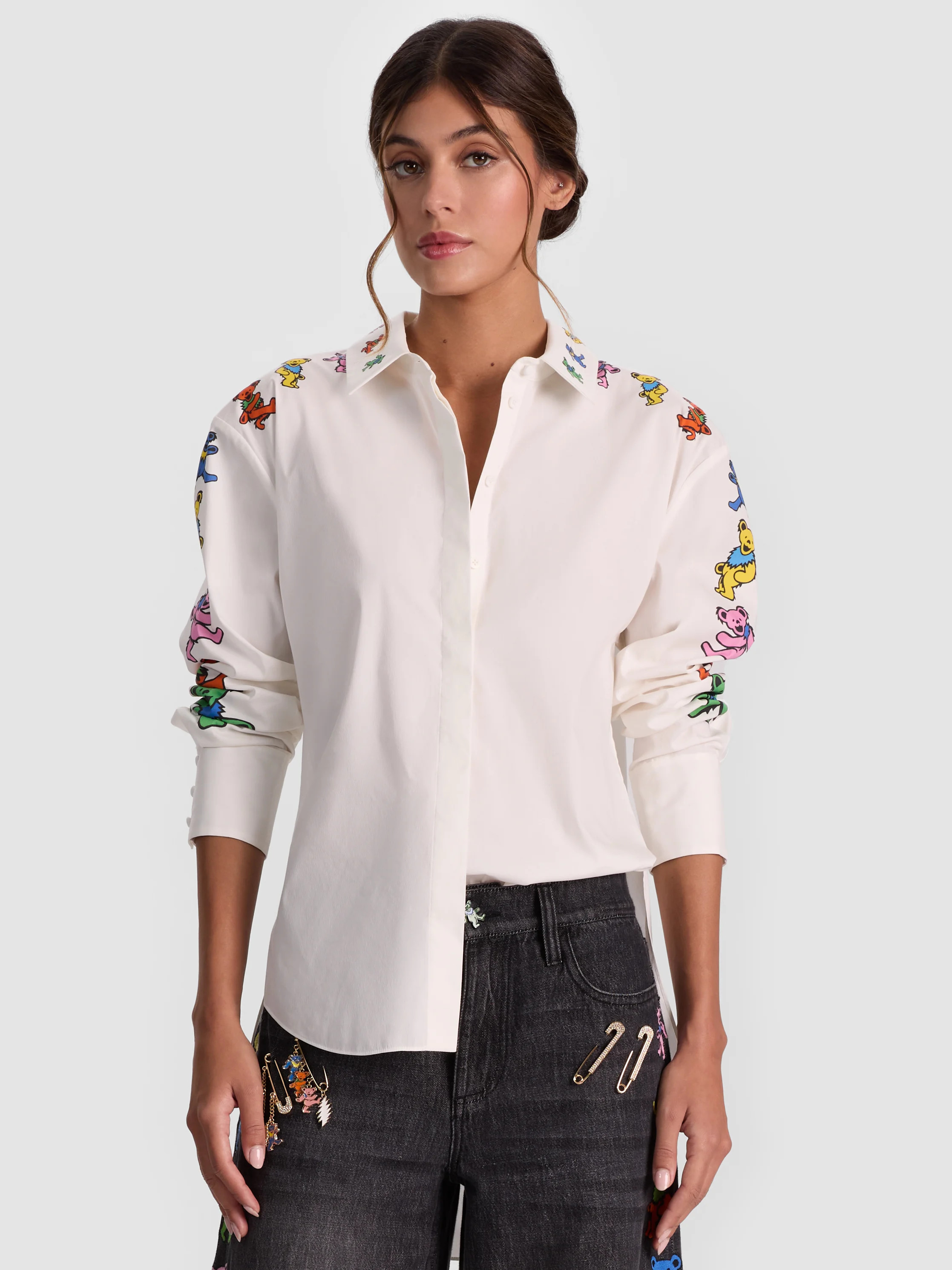 alice + olivia A+O X GRATEFUL DEAD DIMITRA BUTTON DOWN | Alice + Olivia