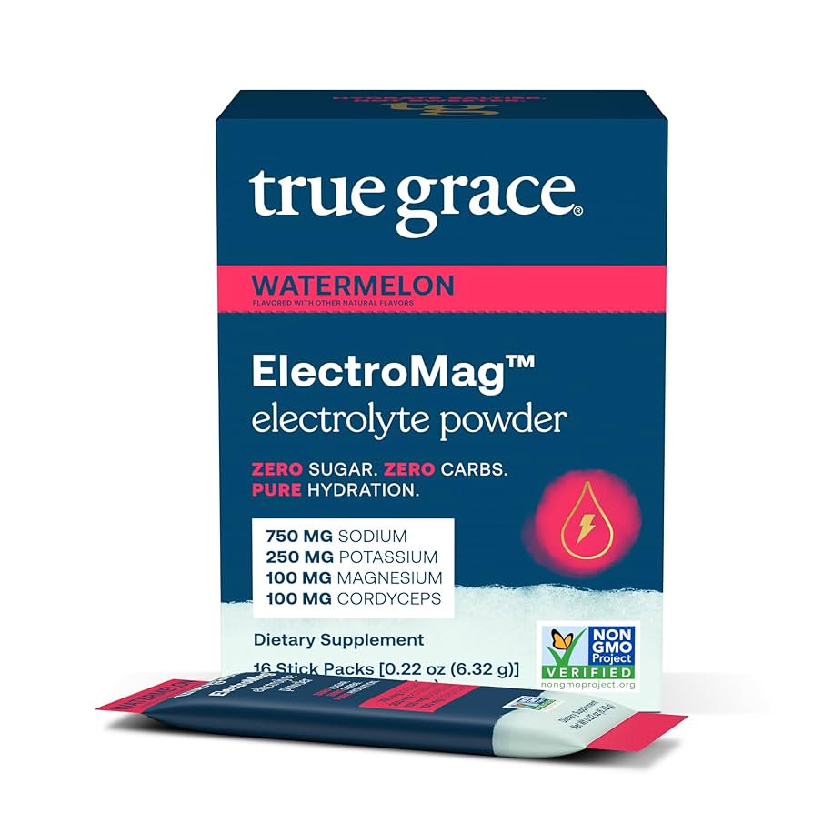 True Grace ElectroMag - 16 Stick Packs - Watermelon - Electrolyte Powder for Rapid Hydration - So... | Amazon (US)