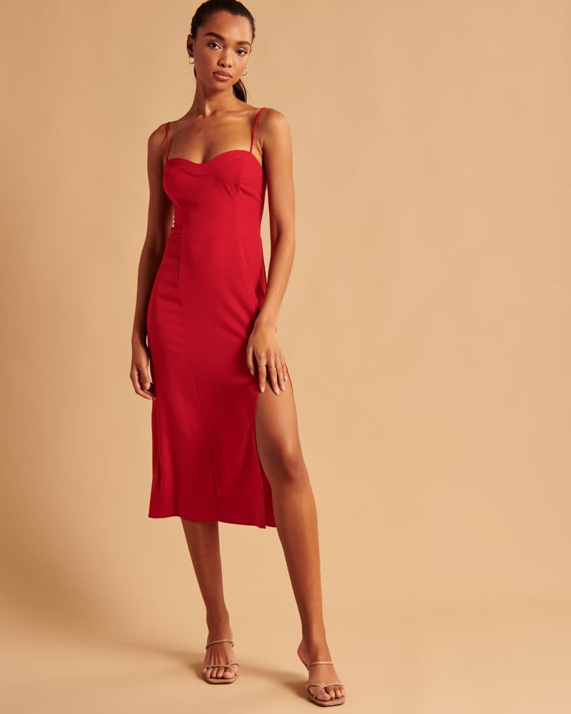 Women's High-Slit Midaxi Dress | Women's Dresses & Jumpsuits | Abercrombie.com | Abercrombie & Fitch (US)