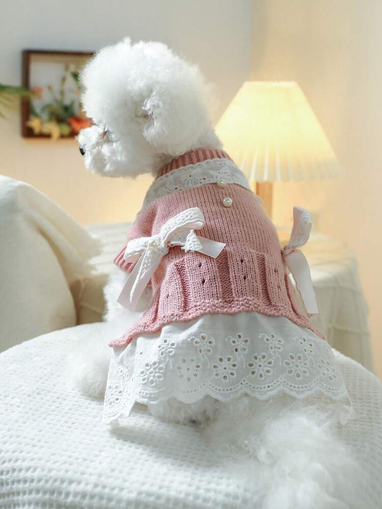 1pc Pet Dress, Happy Dog Cat Clothes, Casual Fashion Cute Comfortable Knitted Skirt For Small Dog... | SHEIN
