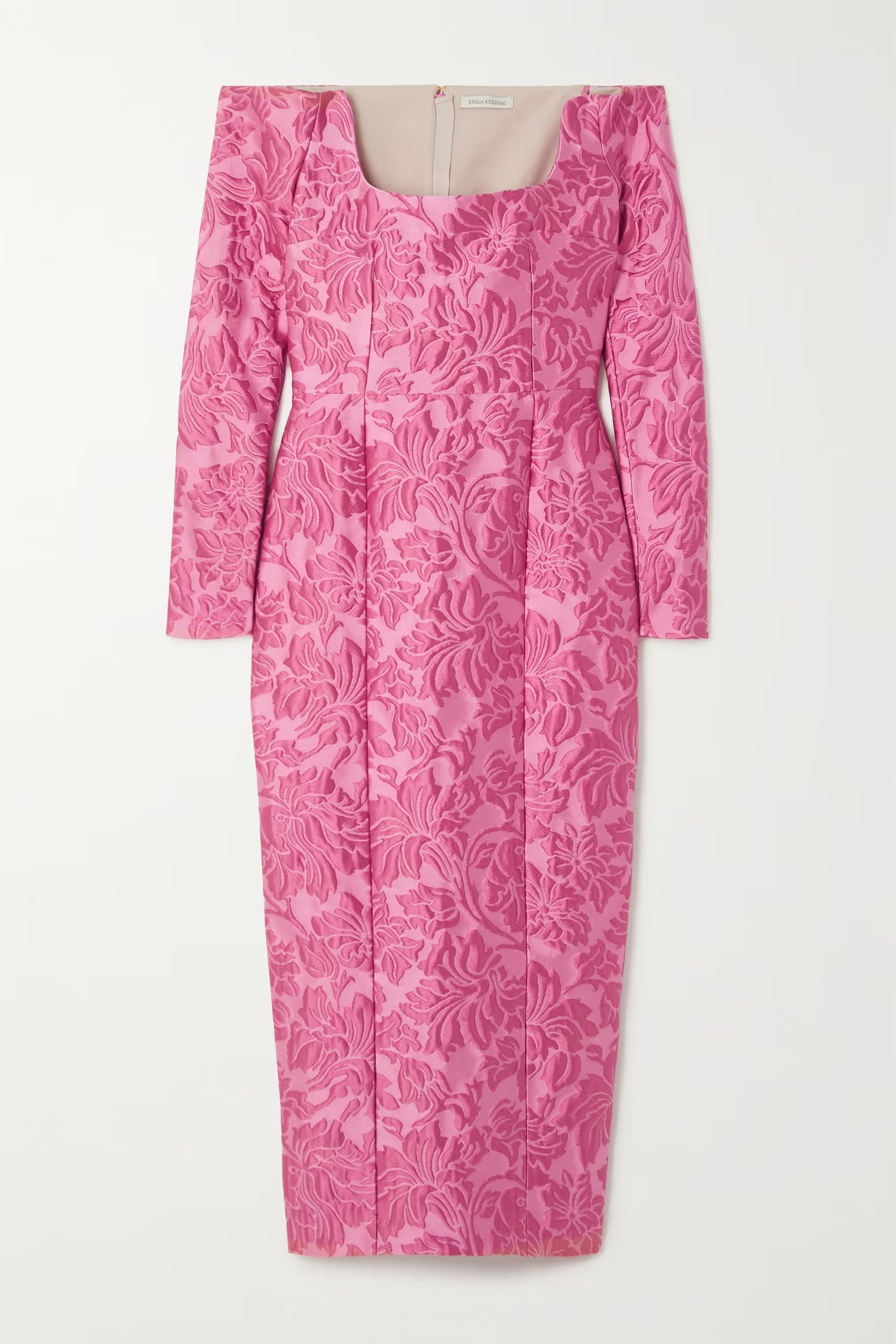 Pink Birch off-the-shoulder floral-brocade maxi dress | EMILIA WICKSTEAD | NET-A-PORTER | NET-A-PORTER (US)