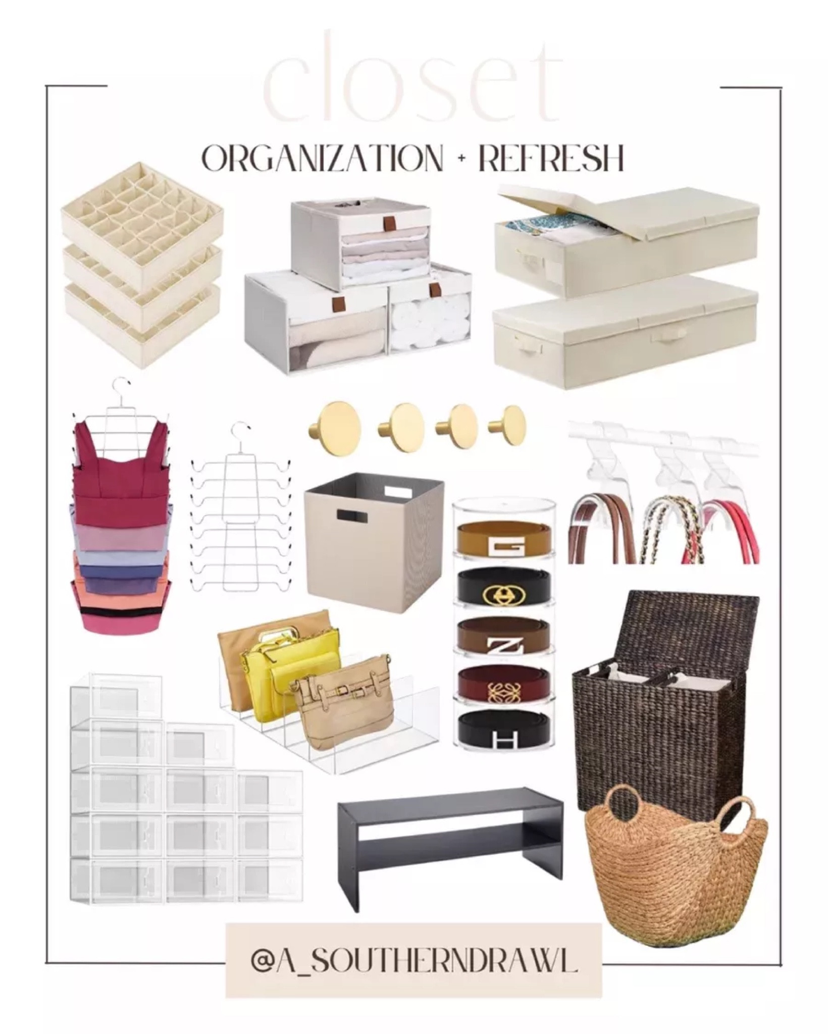 Closet organization - closet finds - closet must haves - shoe organization - laundry hamper - belt organizer - purse holder - clothes storage - organization 

#LTKstyletip #LTKhome