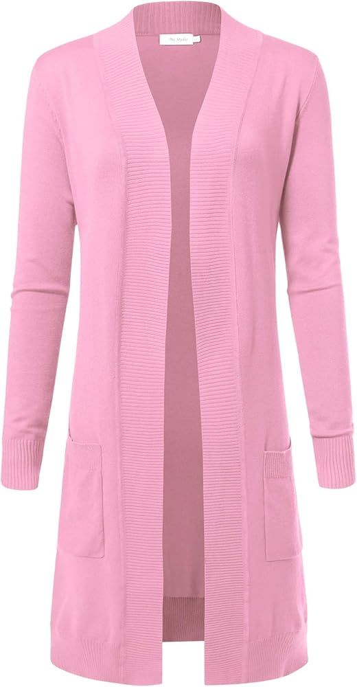 Women's Solid Soft Stretch Longline Long Sleeve Open Front Cardigan | Amazon (US)